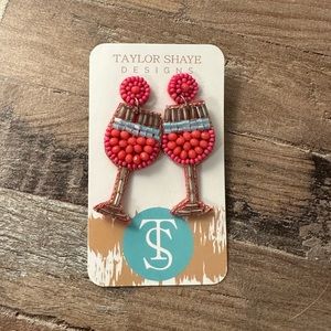 Beaded wine earrings